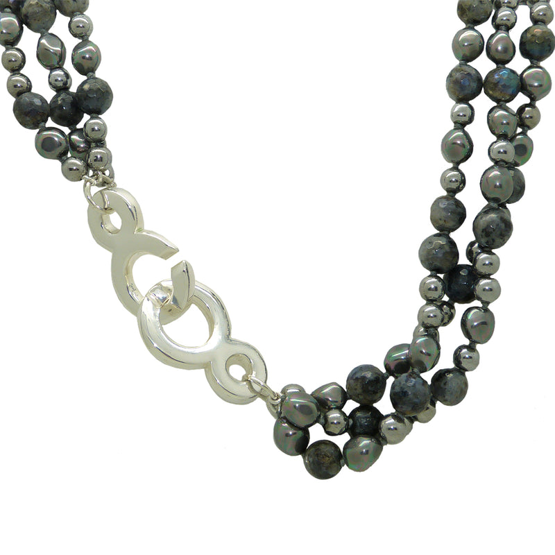 Simon Sebbag Sterling Silver Closure 3 Strand Metallic Silver Necklace SS NB747MSM3 - ILoveThatGift