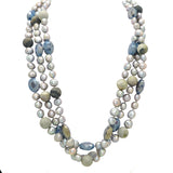 Simon Sebbag 3 Strand Pearl Gray Crystal Jasper Twist Sterling Silver Necklace NB754GPM - ILoveThatGift