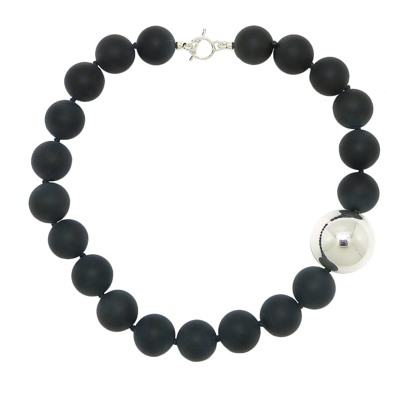 Simon Sebbag Chunky Matte Black Onyx Necklace Sterling Silver 925 Round Bead NB760MBO - ILoveThatGift