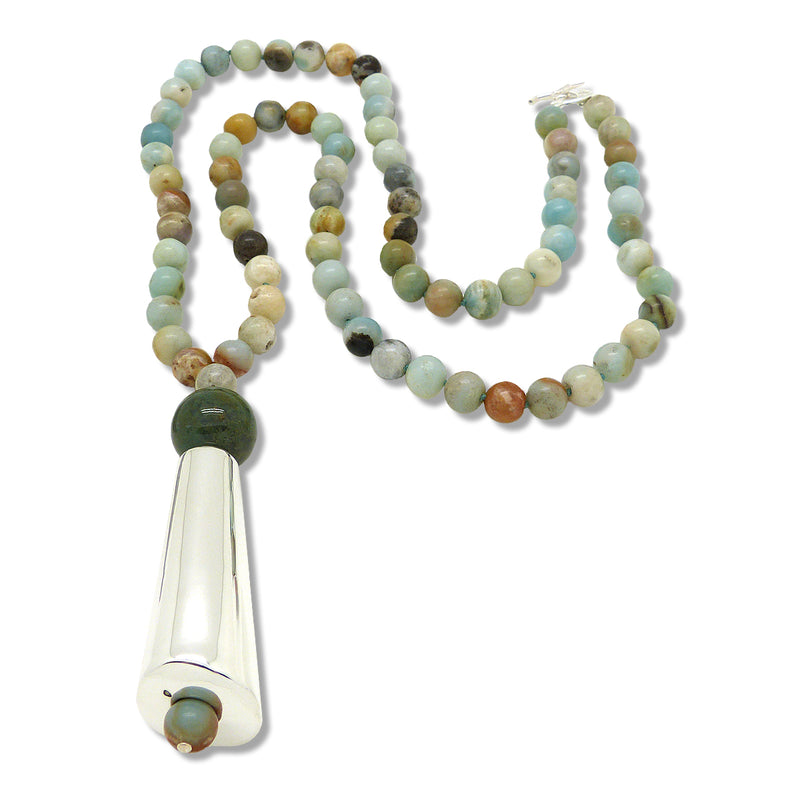 Simon Sebbag Sterling Silver Amazonite Green Beige Long Drop Necklace Pendant NB765AMAZ - ILoveThatGift