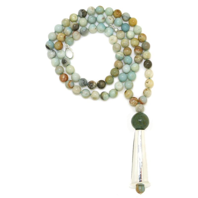 Simon Sebbag Sterling Silver Amazonite Green Beige Long Drop Necklace Pendant NB765AMAZ - ILoveThatGift