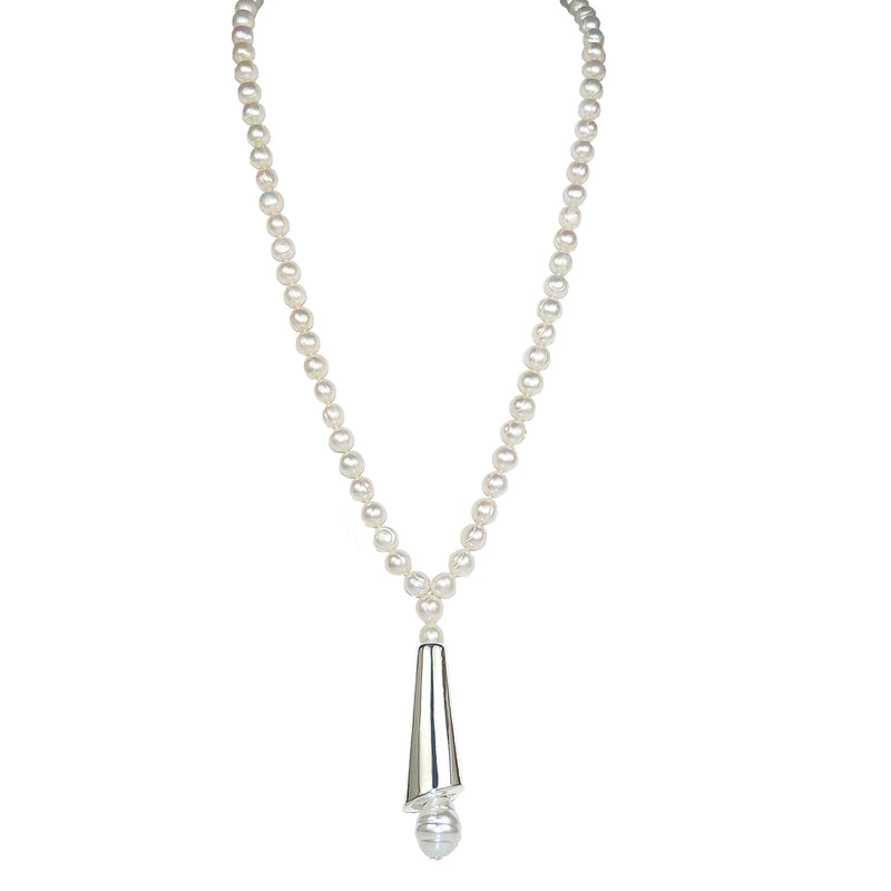 Simon Sebbag Sterling Silver Pearl Long Drop Necklace Pendant NB765P - ILoveThatGift