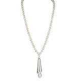 Simon Sebbag Sterling Silver Pearl Long Drop Necklace Pendant NB765P - ILoveThatGift