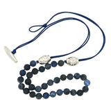 Simon Sebbag Matte Sodalite Bead Ink Blue Leather Sterling Silver Beads Necklace Lariat NB815MSIL - ILoveThatGift