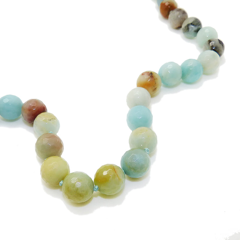 Simon Sebbag Matte Amazonite Bead Green Brown Leather Sterling Silver Beads Necklace Lariat NB816FAMAZ - ILoveThatGift