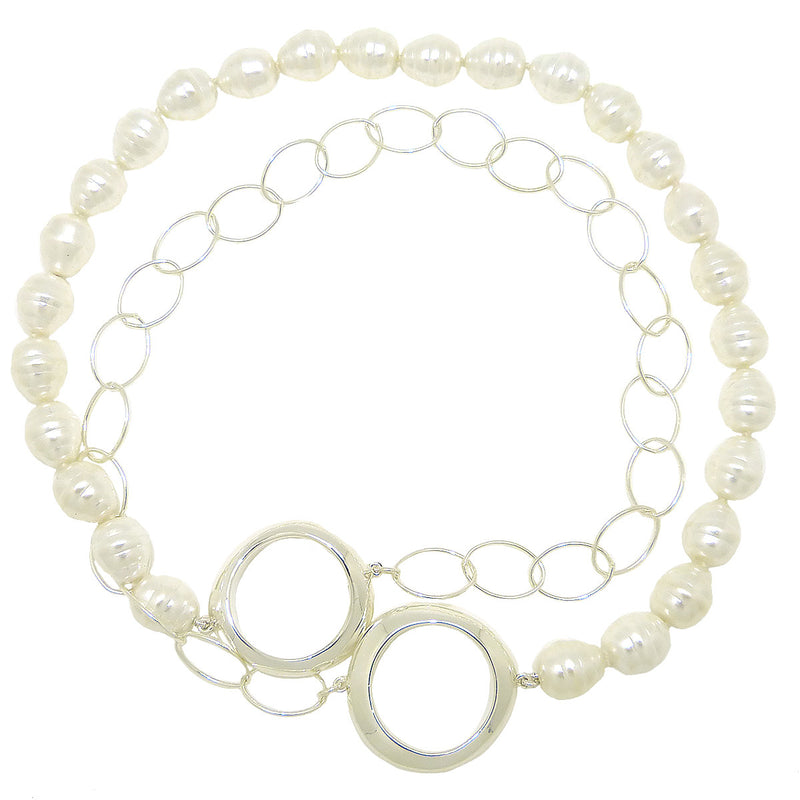 Simon Sebbag Long Small Shell Pearl Chain Necklace Sterling Silver 925 Round Oval NB826SSPCH - ILoveThatGift
