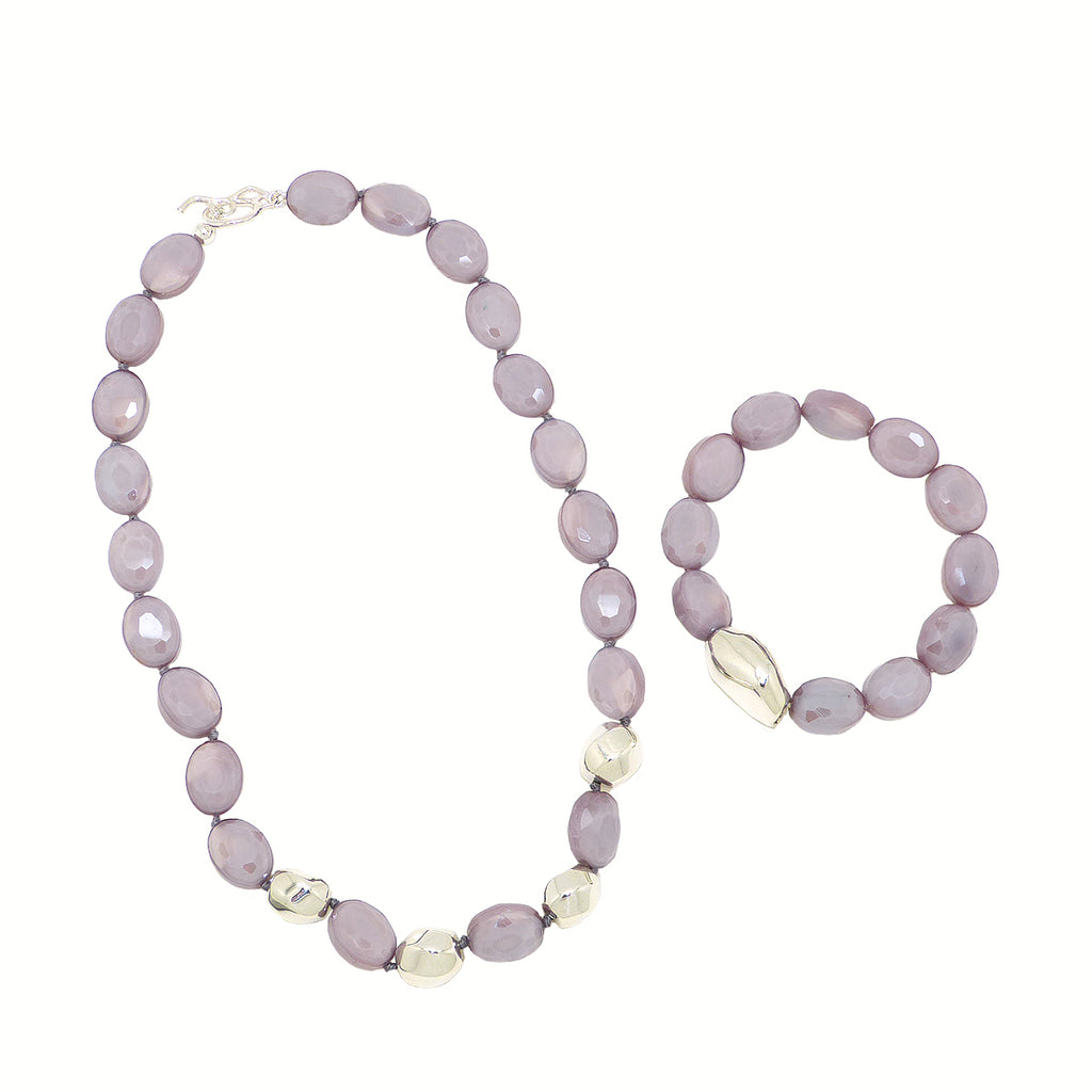 Simon Sebbag Sterling Alternating 4 Twisted Beads Lilac Purple Crystal Necklace NB888LOC - ILoveThatGift