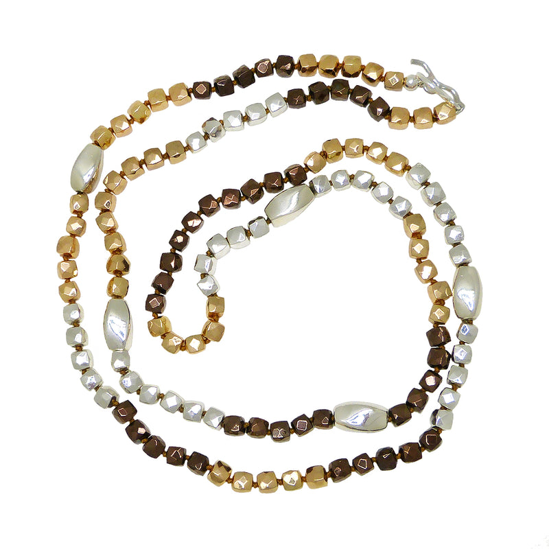 Simon Sebbag Sterling Silver Cubed Mixed Hematite Necklace 39 Inches NB920CMH - ILoveThatGift