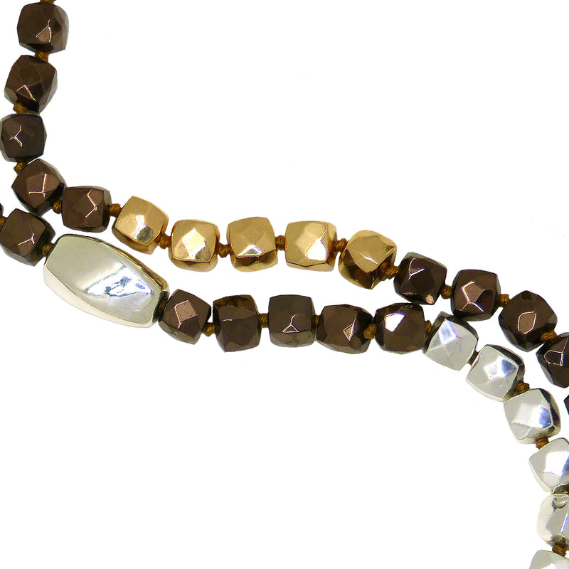 Simon Sebbag Sterling Silver Cubed Mixed Hematite Necklace 39 Inches NB920CMH - ILoveThatGift