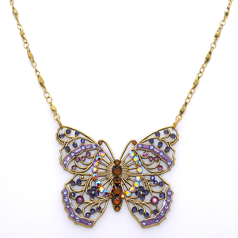 Anne Koplik Large Openwork Purple Butterfly Necklace Swarovski Crystal NK4058PUR - ILoveThatGift
