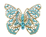 Anne Koplik Large Filigree Enamel Swarovski Crystal Butterfly Necklace NK4579LTU - ILoveThatGift