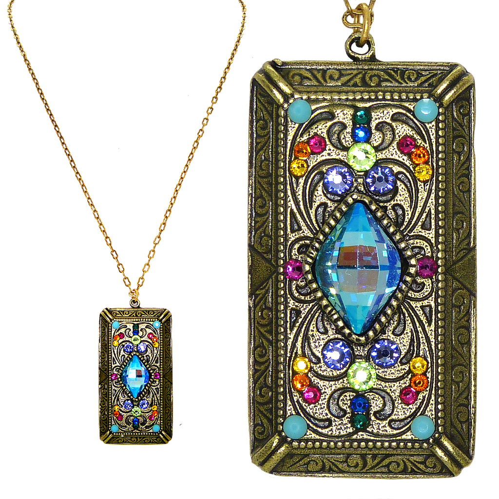 Anne Koplik Shimmering Multi Color Pendant Necklace Swarovski Crystals NK4615TUR - ILoveThatGift