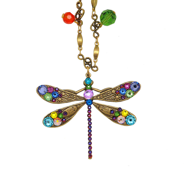 Anne Koplik Elina Long Dragonfly Necklace with Swarovski Crystals NK4673MUL - ILoveThatGift