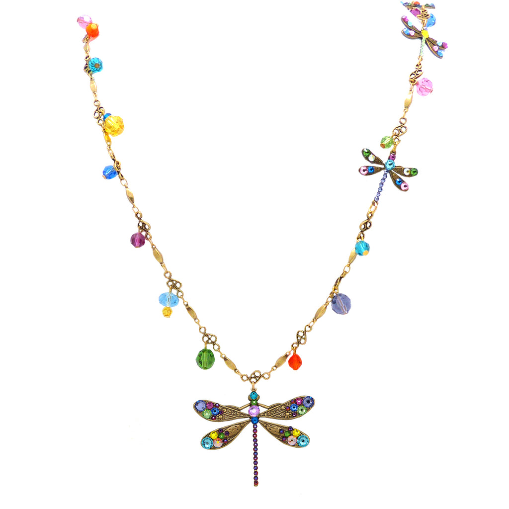 Anne Koplik Elina Long Dragonfly Necklace with Swarovski Crystals NK4673MUL - ILoveThatGift