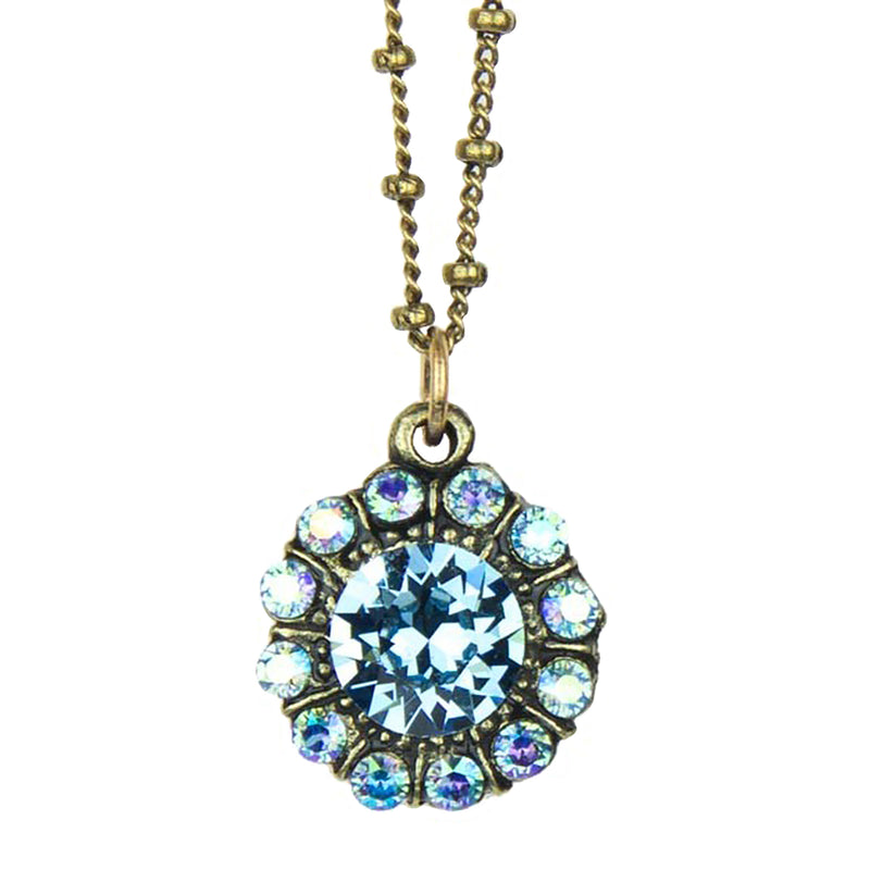 Anne Koplik Aqua Blue Marley Princess Pendant Swarovski Crystal Necklace NK4718AQU - ILoveThatGift