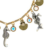 Anne Koplik Sea Creature Party Crystal Necklace NK4720CAB Silver Gold Seahorse Mermaid Shells - ILoveThatGift