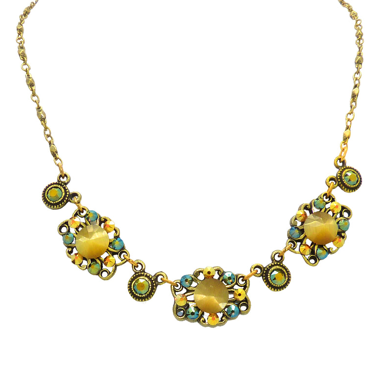 Anne Koplik Faceted Cats Eye Cabochon Necklace NK4742LBR - ILoveThatGift