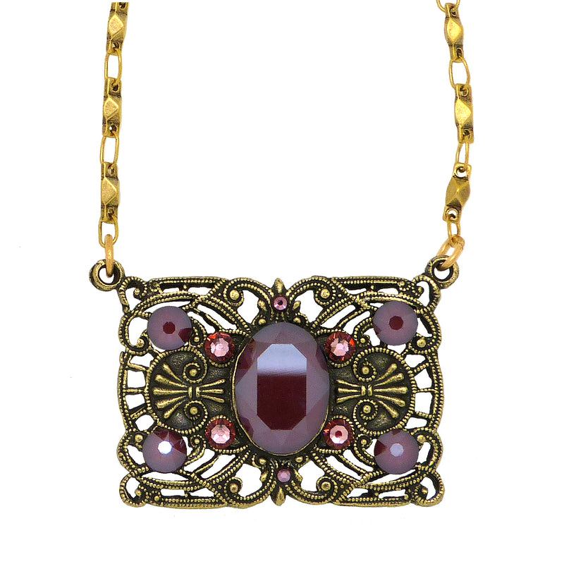 Anne Koplik Antique Pink Red Stoned Flying Carpet Necklace NK4747DRD - ILoveThatGift