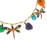 Anne Koplik Heart & Dragonfly Necklace with Swarovski Crystals NK4762MUL