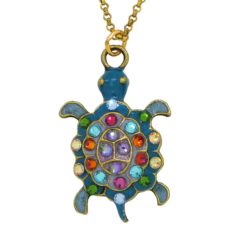 Anne Koplik Turtle Pendant Necklace Swarovski Crystal Necklace Sea Life NKG101 - ILoveThatGift