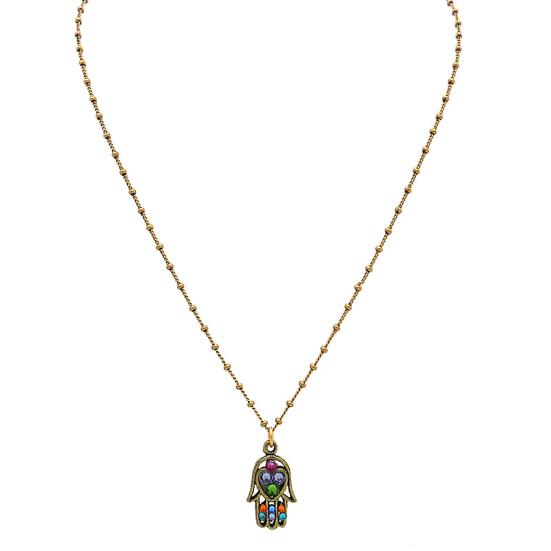 Anne Koplik Multicolor Hamsa Hand Pendant Necklace NKG114MUL - ILoveThatGift