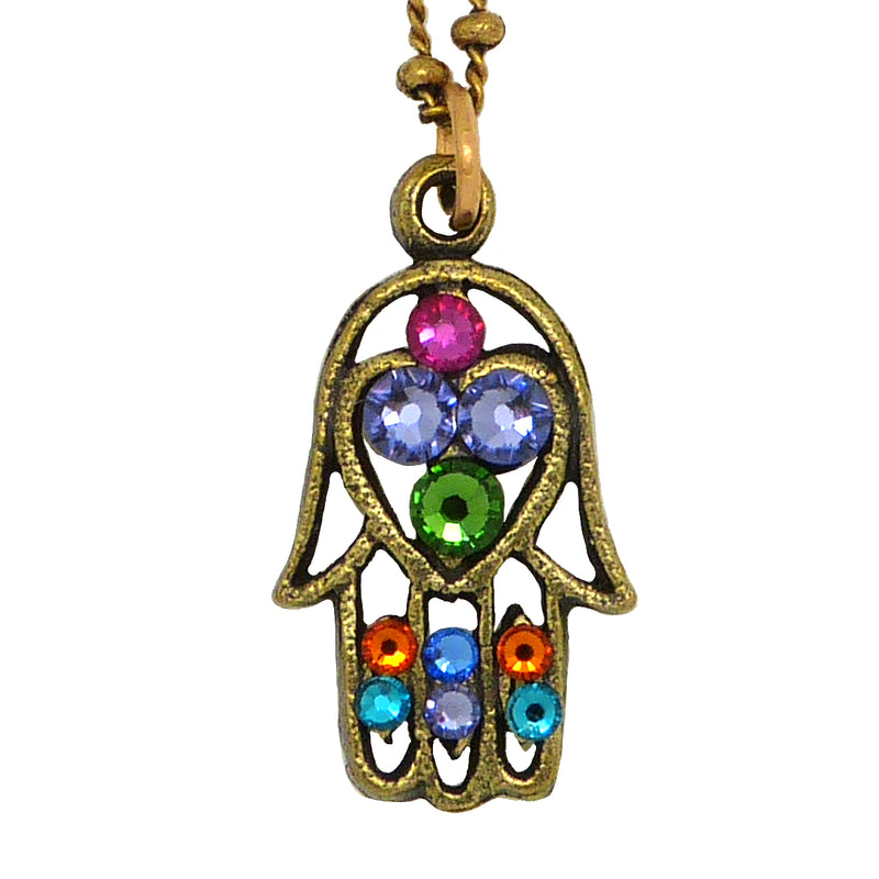 Anne Koplik Multicolor Hamsa Hand Pendant Necklace NKG114MUL - ILoveThatGift