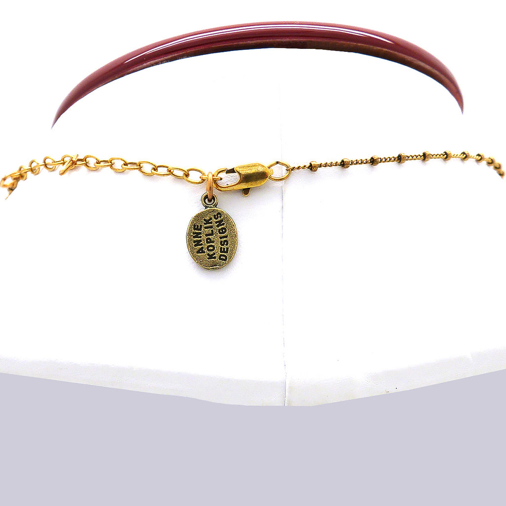 Anne Koplik Hamsa Hand Pendant Necklace Antique Gold Plated Swarovski Jewish - ILoveThatGift