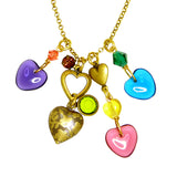 Anne Koplik My Heart Hearts Charm Pendant Necklace Swarovski Crystals NKJ108MUL