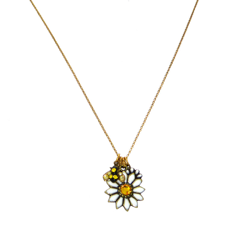 Anne Koplik Daisy Bumbe Bee Flower Charm Pendant Necklace Swarovski Crystals NKJ117DAI - ILoveThatGift