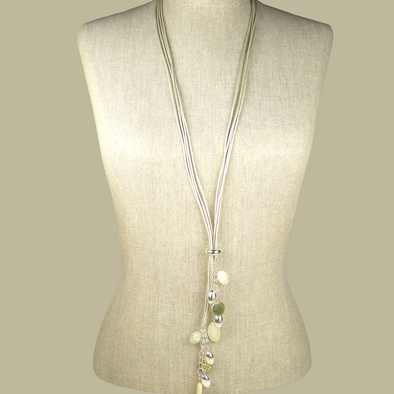 Simon Sebbag Leather Lasso Pearl Necklace  Sterling Silver Drops NL124WSM - ILoveThatGift