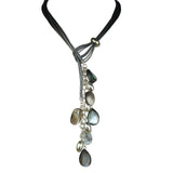 Simon Sebbag Leather Lasso Gunmetal Pearl Necklace  Sterling Silver Drops NL124GM - ILoveThatGift