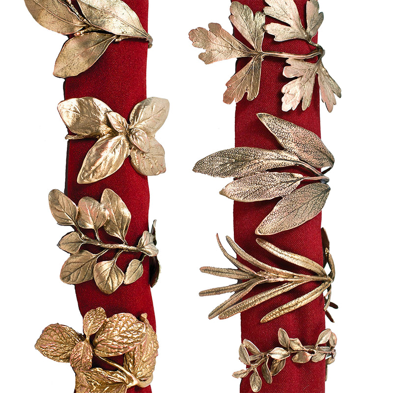 Michael Michaud Herb Assorted Napkin Rings Set for 8 from Silver Seasons - ILoveThatGift