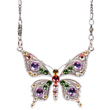 Anne Koplik Silver Ornate Pastel Butterfly Pendant with Swarovski Crystal NS3030PAS - ILoveThatGift