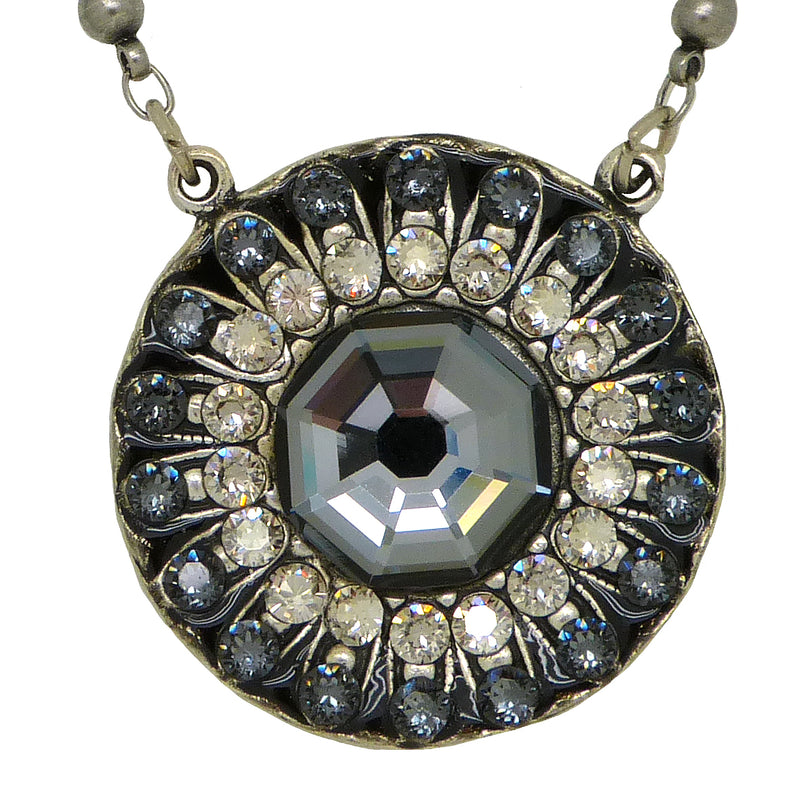 Anne Koplik Dark Silver Knight Pendant Swarovski Crystal Necklace NS3053SNT - ILoveThatGift