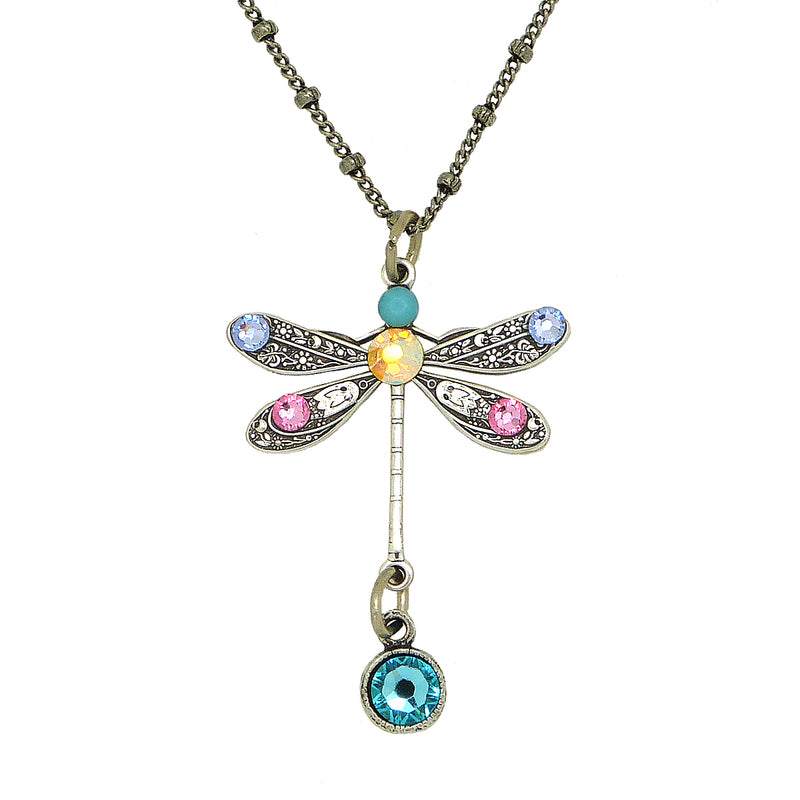 Anne Koplik Swarovski Crystal Single Dragonfly Necklace NSG402LTU Silver - ILoveThatGift