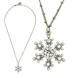 Anne Koplik Snowflake Pendant Necklace Silver Plated with Swarovski Crystals NSG417CRY