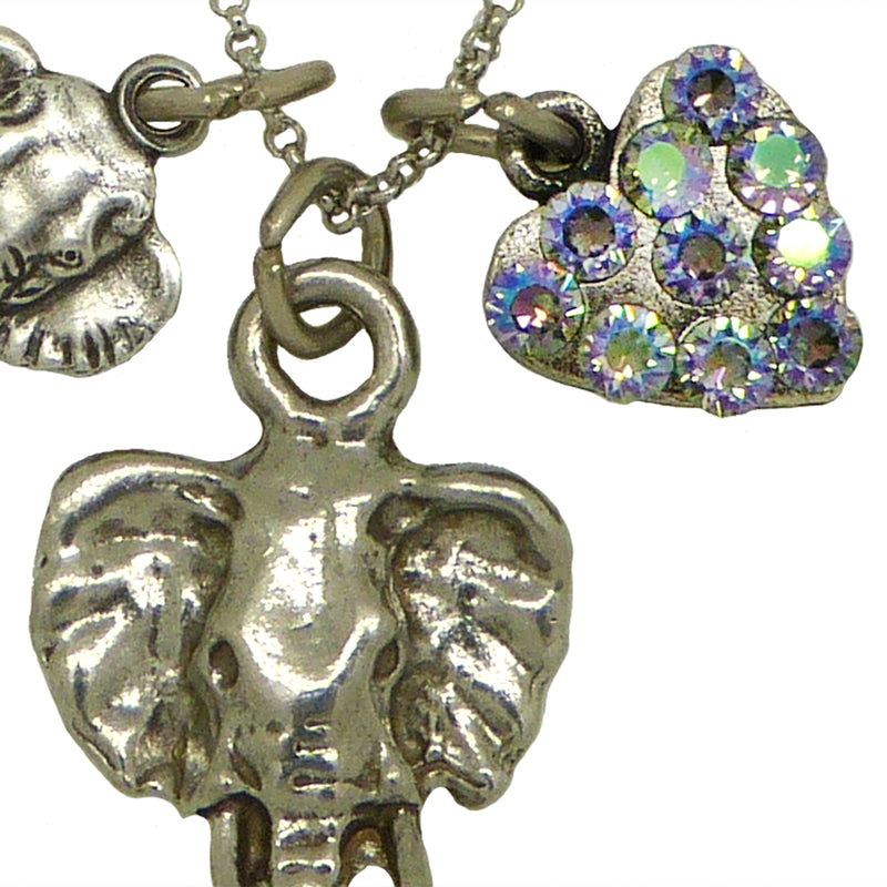 Anne Koplik Elephant Heart Charm Pendant Necklace Swarovski Crystals NSJ212ELE - ILoveThatGift