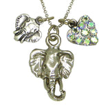 Anne Koplik Elephant Heart Charm Pendant Necklace Swarovski Crystals NSJ212ELE