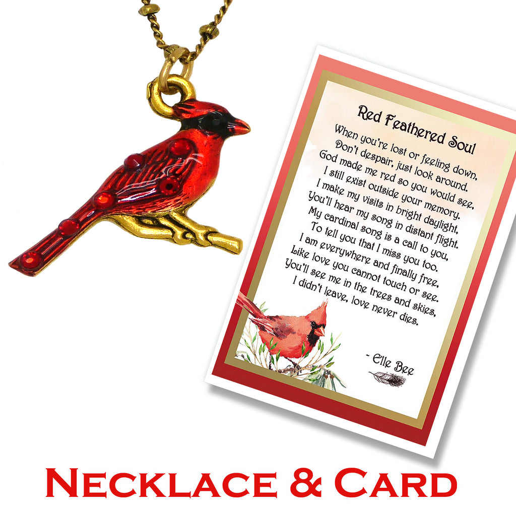 Cardinal Necklace All Is Calm Red Bird Holiday Christmas Jewelry For Women  Festive Charm Beads