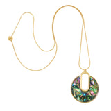 NahMu Circle Abalone Gold Pendant Necklace 914 NWT - ILoveThatGift
