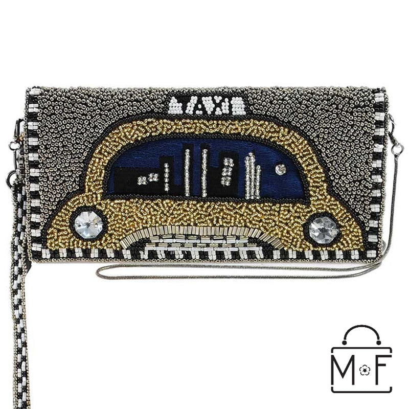 Mary Frances New York Nights Beaded Taxi Cab Cross Body Wallet - ILoveThatGift