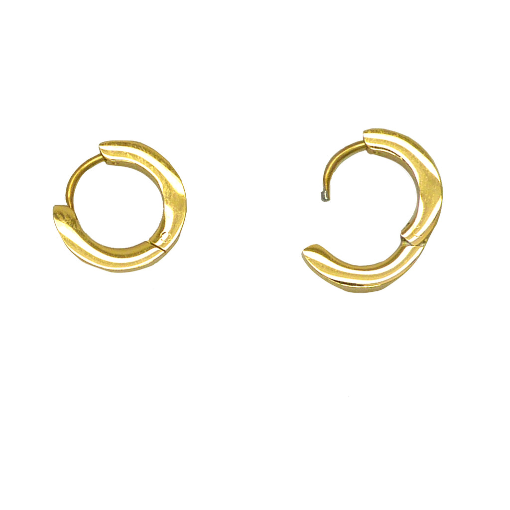 Tiny 14K Gold Plated Hoop Earrings 1/2 inch Trades Haim Shahar - ILoveThatGift