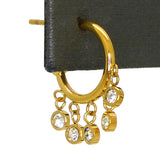 Charming 14K Gold PlatedSmall Hoop Earrings CZ Charms Hoop Earrings 1 inch Trades Haim Shahar - ILoveThatGift