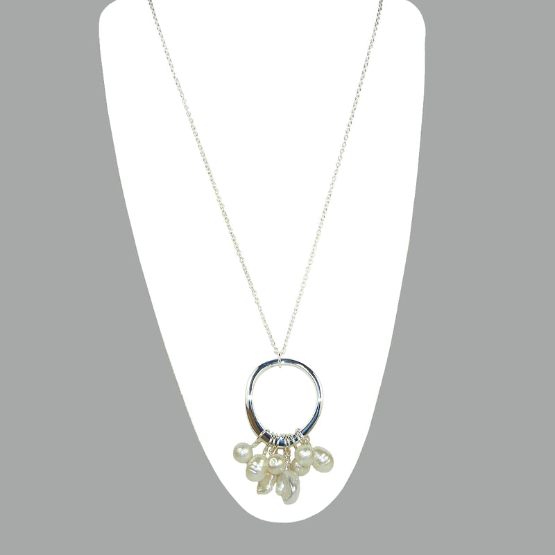 Simon Sebbag Sterling Silver Mixed Pearl Pendant Necklace on Long Chain PN433MPS30 - ILoveThatGift