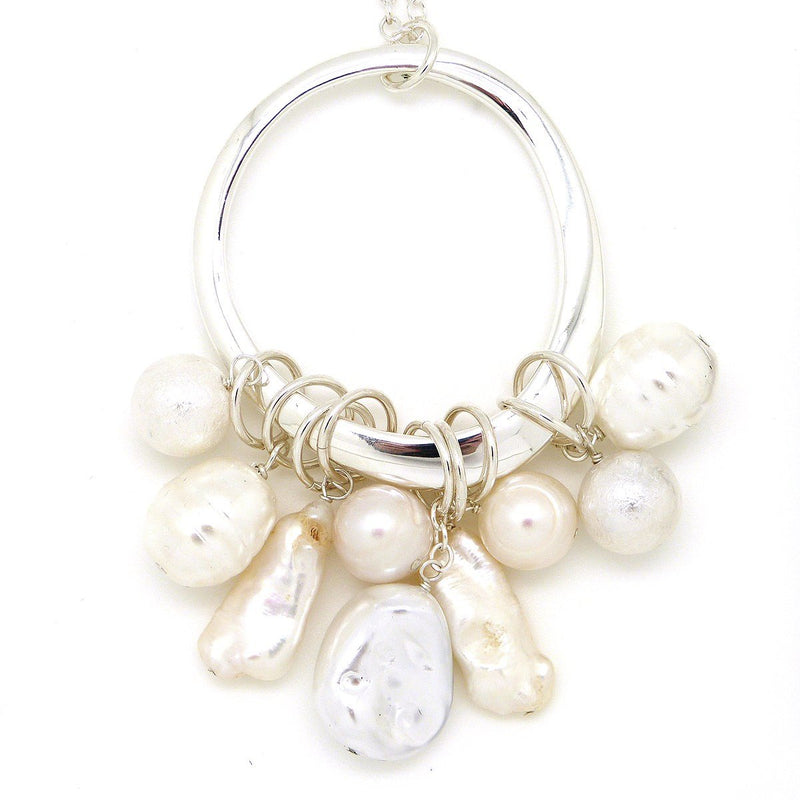 Simon Sebbag Sterling Silver Mixed Pearl Pendant Necklace on Long Chain PN433MPS30 - ILoveThatGift