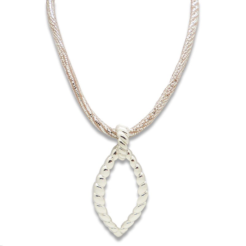 Simon Sebbag Sterling Silver Roped Pendant Pearl Suede Leather Necklace PN602 - ILoveThatGift