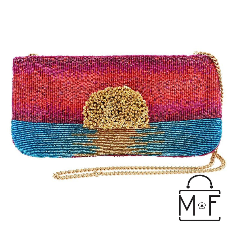 Mary Frances Paradise Found Beaded Sunset Cross Body Clutch Handbag - ILoveThatGift