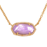 Kendra Scott Elisa Rose Gold Pendant Necklace In Pink Lilac Mother Of Pearl Ret $60 - ILoveThatGift