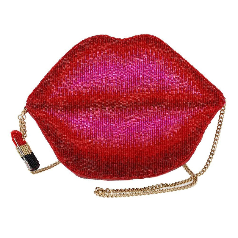 Mary Frances Pucker Up Beaded Lips Novelty Cross body Handbag - ILoveThatGift