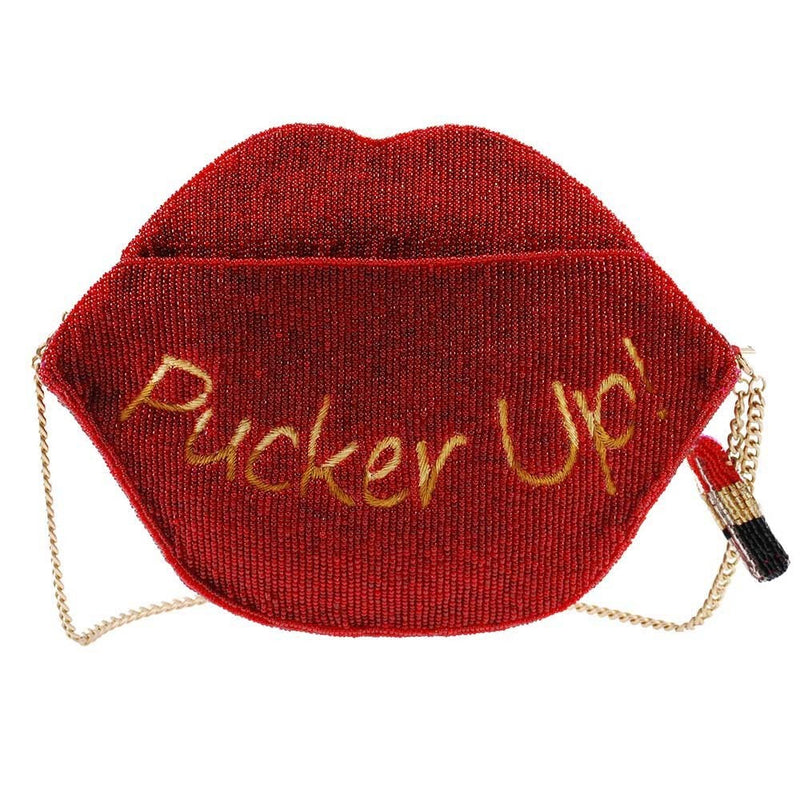 Mary Frances Pucker Up Beaded Lips Novelty Cross body Handbag - ILoveThatGift
